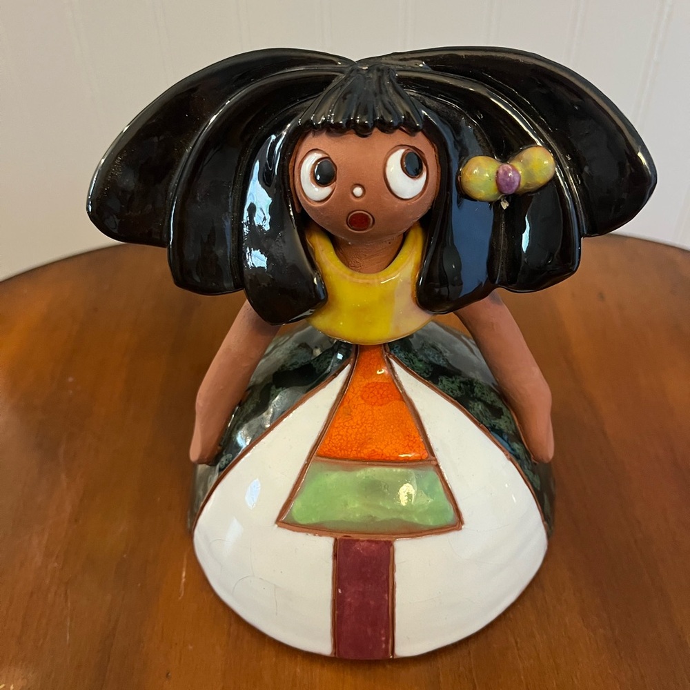 Colorful Ceramic Redware Figurine